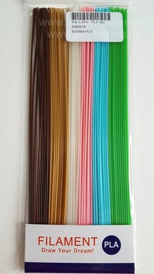 60x 0,25m - PLA Sticks - Natürlich