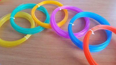 6x 10m - PLA Gläsernes | Filament paket (etwa. 200g)